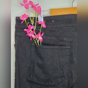 🌷Reitmans Women's Size 33P R Black Jeans High Rise Straight Leg No Button Front